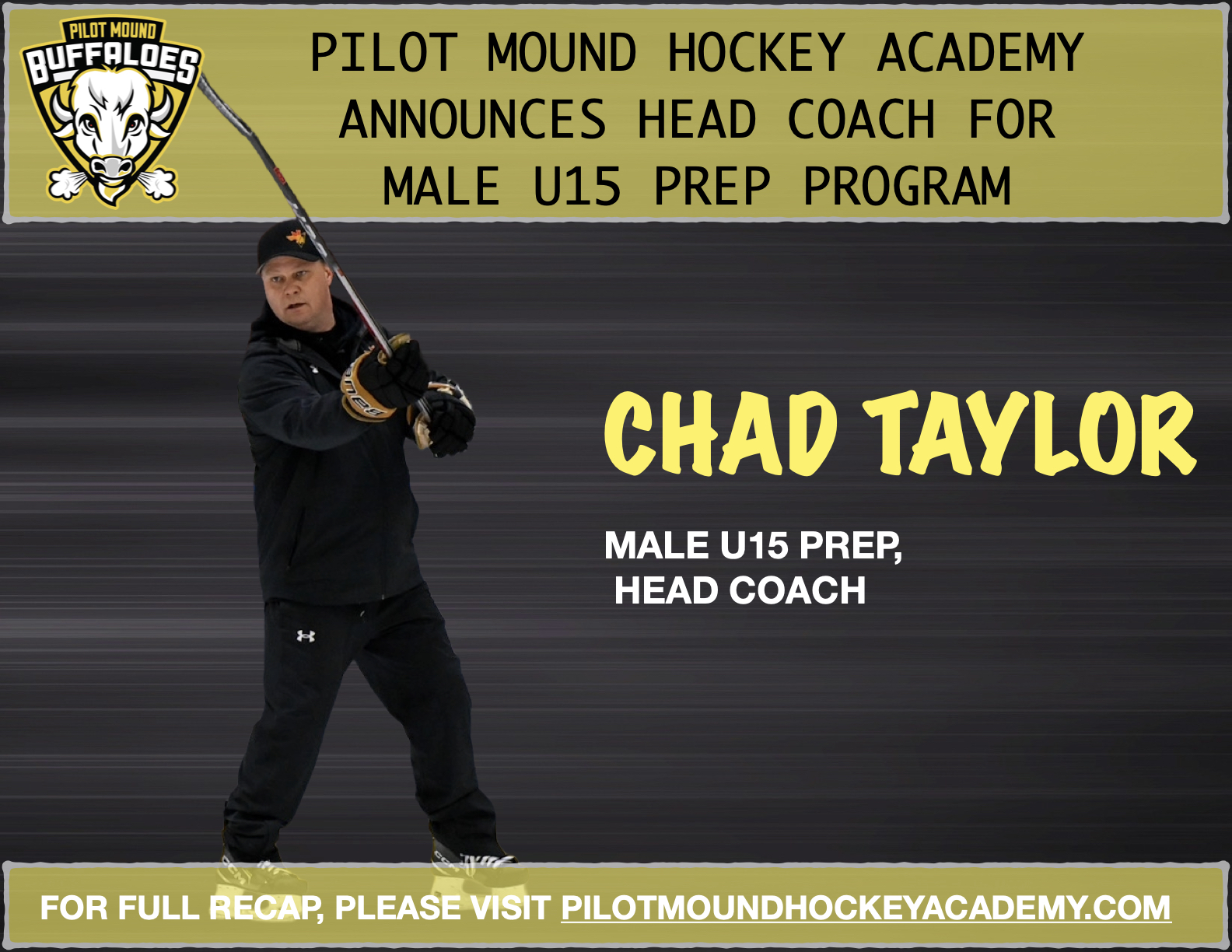Read more about the article Pilot Mound Hockey Academy Welcomes High‑Performance Coach Chad Taylor to Lead U15 Prep