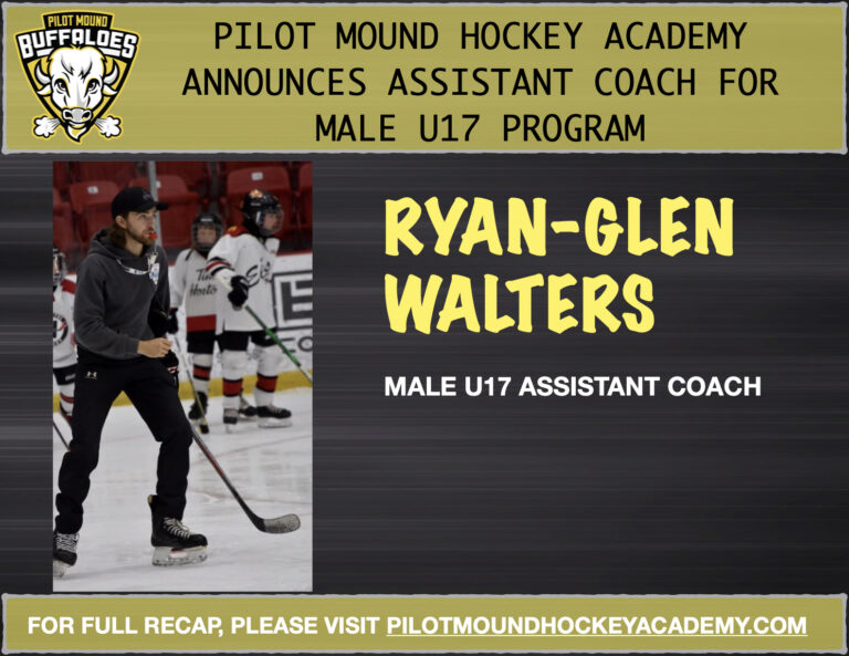 Read more about the article Pilot Mound Hockey Academy Announces Glen‑Ryan as Male U17 Assistant Coach
