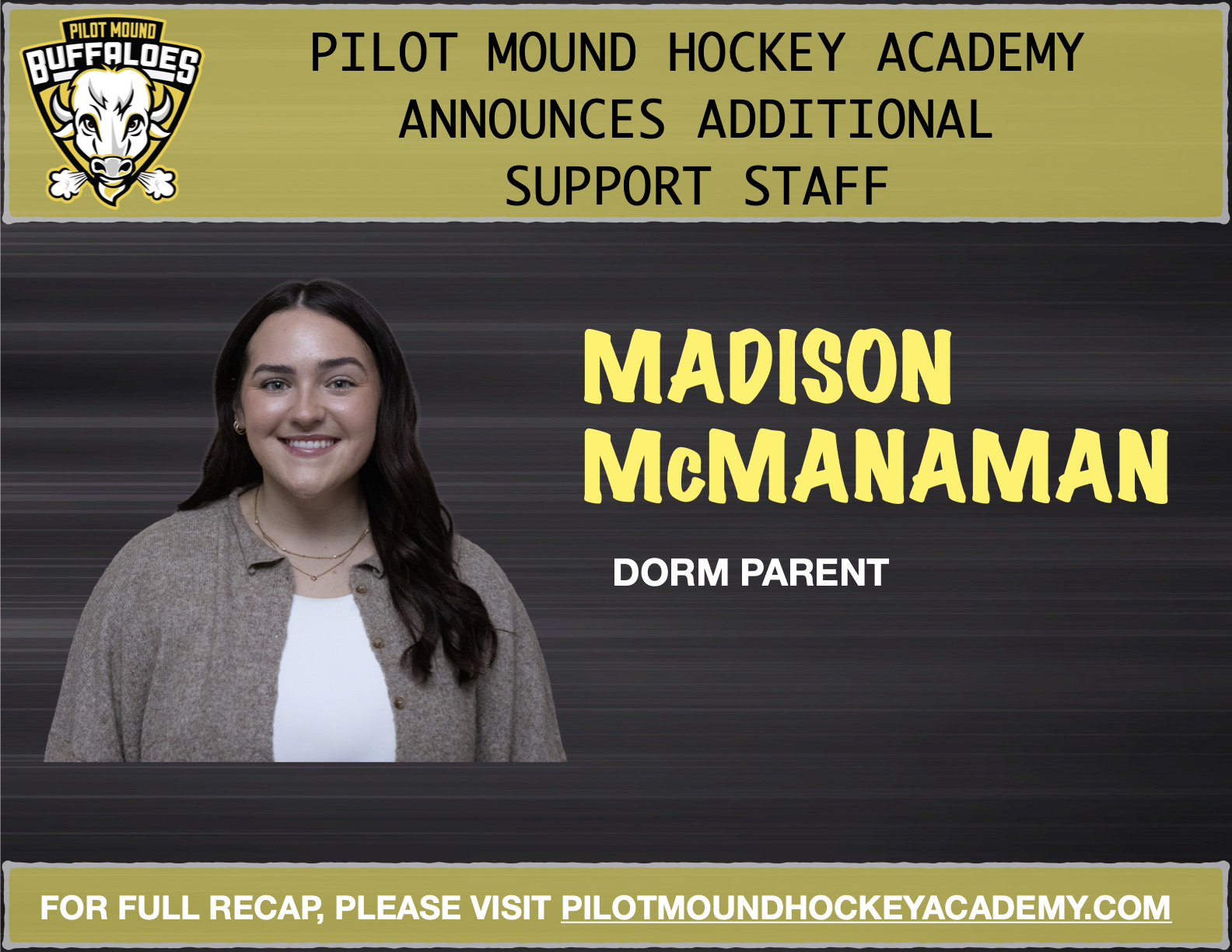 Read more about the article Pilot Mound Hockey Academy Welcomes New Dorm Parent Madison McManaman